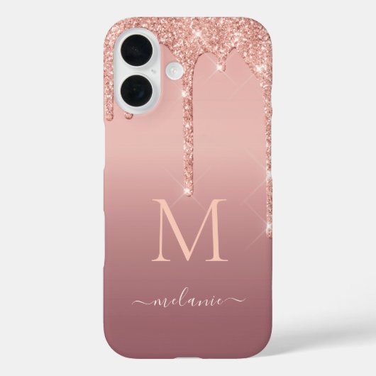バラ金ゴールドグリッターiPhoneケースカスタム文字 Case-Mate iPhoneケース (裏面)