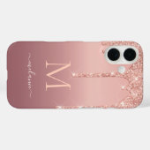 バラ金ゴールドグリッターiPhoneケースカスタム文字 Case-Mate iPhoneケース (裏面 (横))
