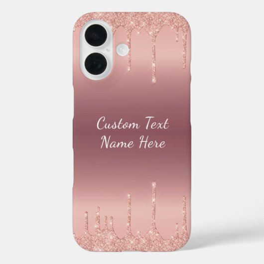 バラ金ゴールドグリッターiPhoneケースカスタム文字 Case-Mate iPhoneケース (裏面)