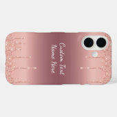 バラ金ゴールドグリッターiPhoneケースカスタム文字 Case-Mate iPhoneケース (裏面 (横))