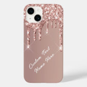バラ金ゴールドグリッターiPhoneケースカスタム文字 Case-Mate iPhoneケース (裏面)