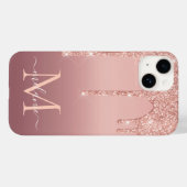 バラ金ゴールドグリッターiPhoneケース名前をカスタムするレター Case-Mate iPhoneケース (裏面 (横))