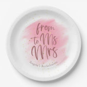 バラ金ゴールドグリッターMsからMrsブライダルシャワー ペーパープレート (正面)