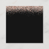 バラ金ゴールドグリッターQRコードブラック結婚の詳細 エンクロージャーカード (裏面)