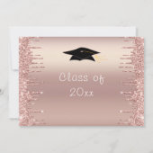 バラ金ゴールドグリッターQRコード卒業招待状 ノートカード (裏面)