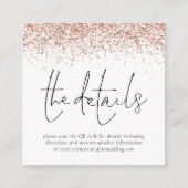 バラ金ゴールドグリッターQRコード結婚の詳細 エンクロージャーカード (正面)