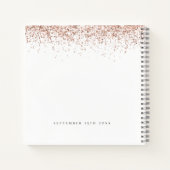 バラ金ゴールドグリッターSweet sixteenパーティーゲストハウス ノートブック (裏面)