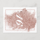 バラ金ゴールドグリッターSweet sixteen誕生日パーティー インビテーションポストカード (裏面)