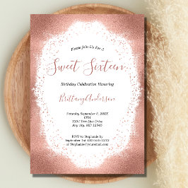 バラ金ゴールドグリッターSweet sixteen16誕生日 招待状