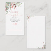 バラ金ゴールドグリーンベビーシャワーオムツラッフル エンクロージャーカード (正面/裏面)