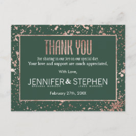 バラ金ゴールドグリーン絵を描（ばちゃばちゃ）跳ねるありがとう ポストカード