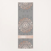 バラ金ゴールドグレイフローラマンダラモノグラム ヨガマット (正面)