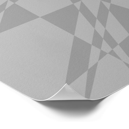 バラ金ゴールドグレイモダン幾何学曼荼羅 ポスター (角)