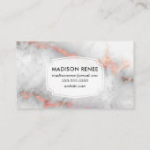 バラ金ゴールドグレイ大理石トレンディーメイクアップアーティスト 名刺 (裏面)