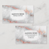 バラ金ゴールドグレイ大理石トレンディーメイクアップアーティスト 名刺 (正面/裏面)