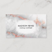 バラ金ゴールドグレイ大理石トレンディーメイクアップアーティスト 名刺 (正面)