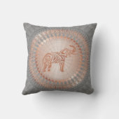 バラ金ゴールドグレーエレファントマンダラ クッション (裏面)