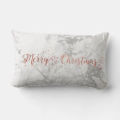バラ金ゴールドグレーシルバーホワイトマーブルメリークリスマス ランバークッション (裏面)