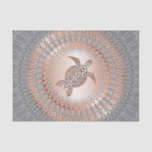 バラ金ゴールドグレータートルと曼荼羅 薄葉紙 (正面)