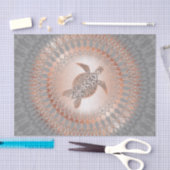 バラ金ゴールドグレータートルと曼荼羅 薄葉紙 (クラフト)