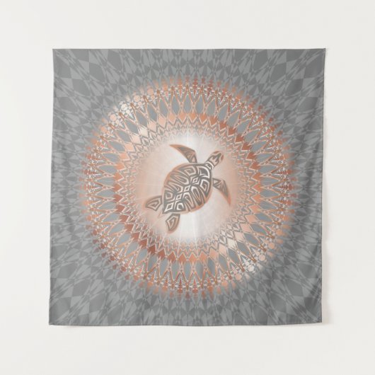 バラ金ゴールドグレータートルアンドマンダラ タペストリー (正面)