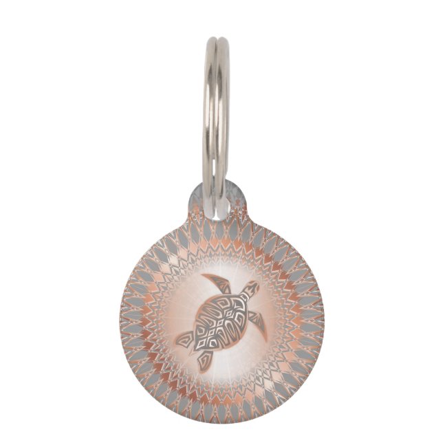 バラ金ゴールドグレータートルアンドマンダラ ペット　ネームタグ (正面)