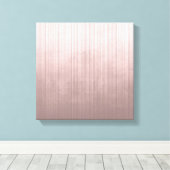 バラ金ゴールドグレーホワイトファイバーストライプの素朴抽象芸術 キャンバスプリント (インサイチュ (ウッドフロア))