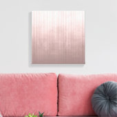 バラ金ゴールドグレーホワイトファイバーストライプの素朴抽象芸術 キャンバスプリント (インサイチュ (リビング))