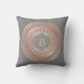 バラ金ゴールドグレーマンモダンダラモノグラム クッション (裏面)