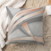 バラ金ゴールドグレーマーブルー抽象芸術アート クッション (ブランケット)