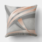 バラ金ゴールドグレーマーブルー抽象芸術アート クッション (裏面)