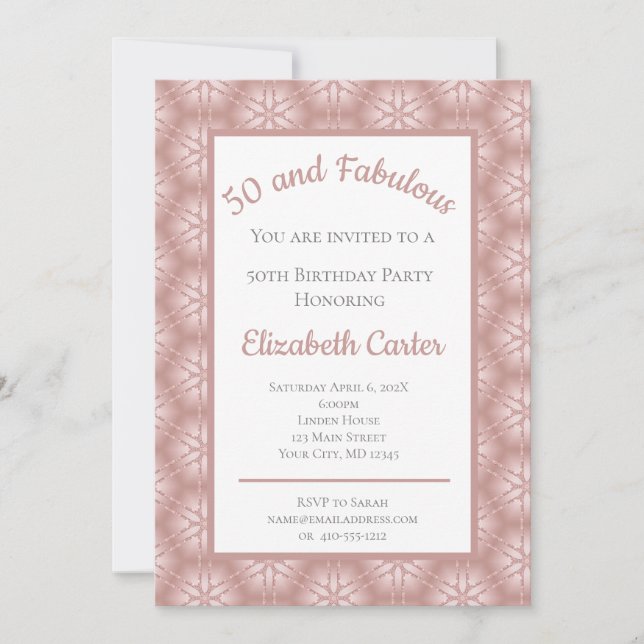 バラ金ゴールドグレー&ピンク50と素晴らしい誕生日 (正面)