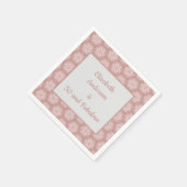 バラ金ゴールドグレー&ピンク50と素晴らしい誕生日 スタンダードカクテルナプキン (角)