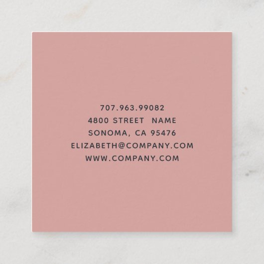 バラ金ゴールドケーキベーカリーベイカーパティシシェフ スクエア名刺 (裏面)