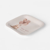 バラ金ゴールドケーキ75誕生日 ペーパープレート (傾斜あり)