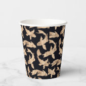 バラ金ゴールドコイ魚グラフィックパターン 紙コップ (裏面)