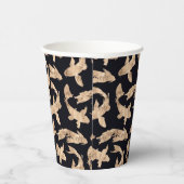 バラ金ゴールドコイ魚グラフィックパターン 紙コップ (右)