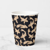 バラ金ゴールドコイ魚グラフィックパターン 紙コップ (正面)