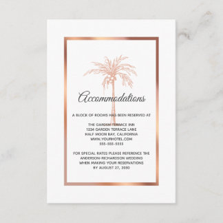 バラ金ゴールドコッパー結婚パームツリー宿泊施設 エンクロージャーカード