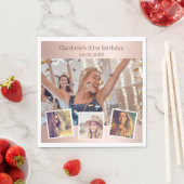 バラ金ゴールドコラージュ誕生日パーティー スタンダードランチョンナプキン (インサイチュ)