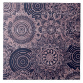 バラ金ゴールドコレクションブルーデザイン タイル (正面)