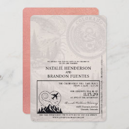 バラ金ゴールドコロラドパスポ結婚ース 招待状