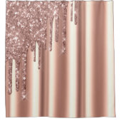 バラ金ゴールドコーナーグリッタードリップフォイルメタル赤面 シャワーカーテン (正面)