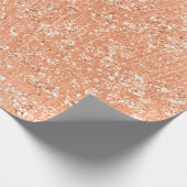 バラ金ゴールドコーラルクリスタルグリッターピーチブライダル16th ラッピングペーパー (角)