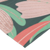 バラ金ゴールドコーラルグリーンフローラ葉イラスト テーブルクロス (アングル)