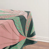 バラ金ゴールドコーラルグリーンフローラ葉イラスト テーブルクロス (インサイチュ)