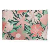 バラ金ゴールドコーラルグリーンフローラ離れモノグラム 枕カバー (裏面)