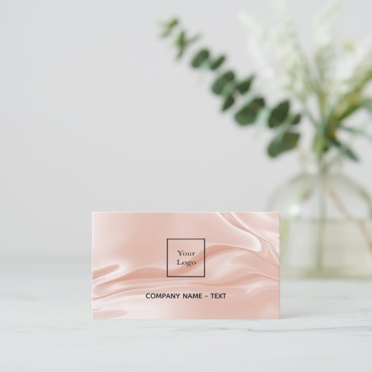 バラ金ゴールドサテンエレガントシルクQRコードロゴ 名刺 (スタンド正面)