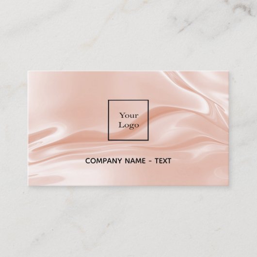 バラ金ゴールドサテンエレガントシルクQRコードロゴ 名刺 (正面)