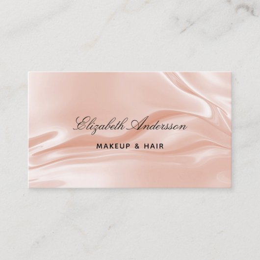 バラ金ゴールドサテン絹エレガント写真QRコード 名刺 (正面)